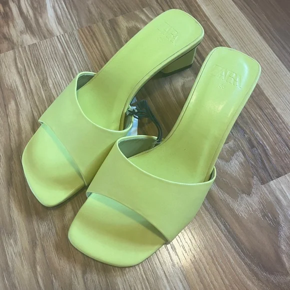 Zara chartreuse Sandal/Heels - Picture 4 of 5